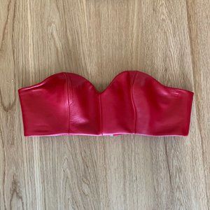 DOORI CUSTOM RED GENUINE LEATHER BRA